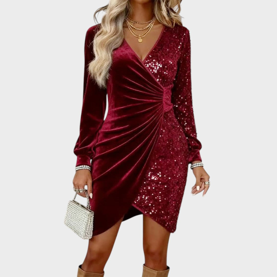 Campbell™ | Velvet Sequin Wrap Dress